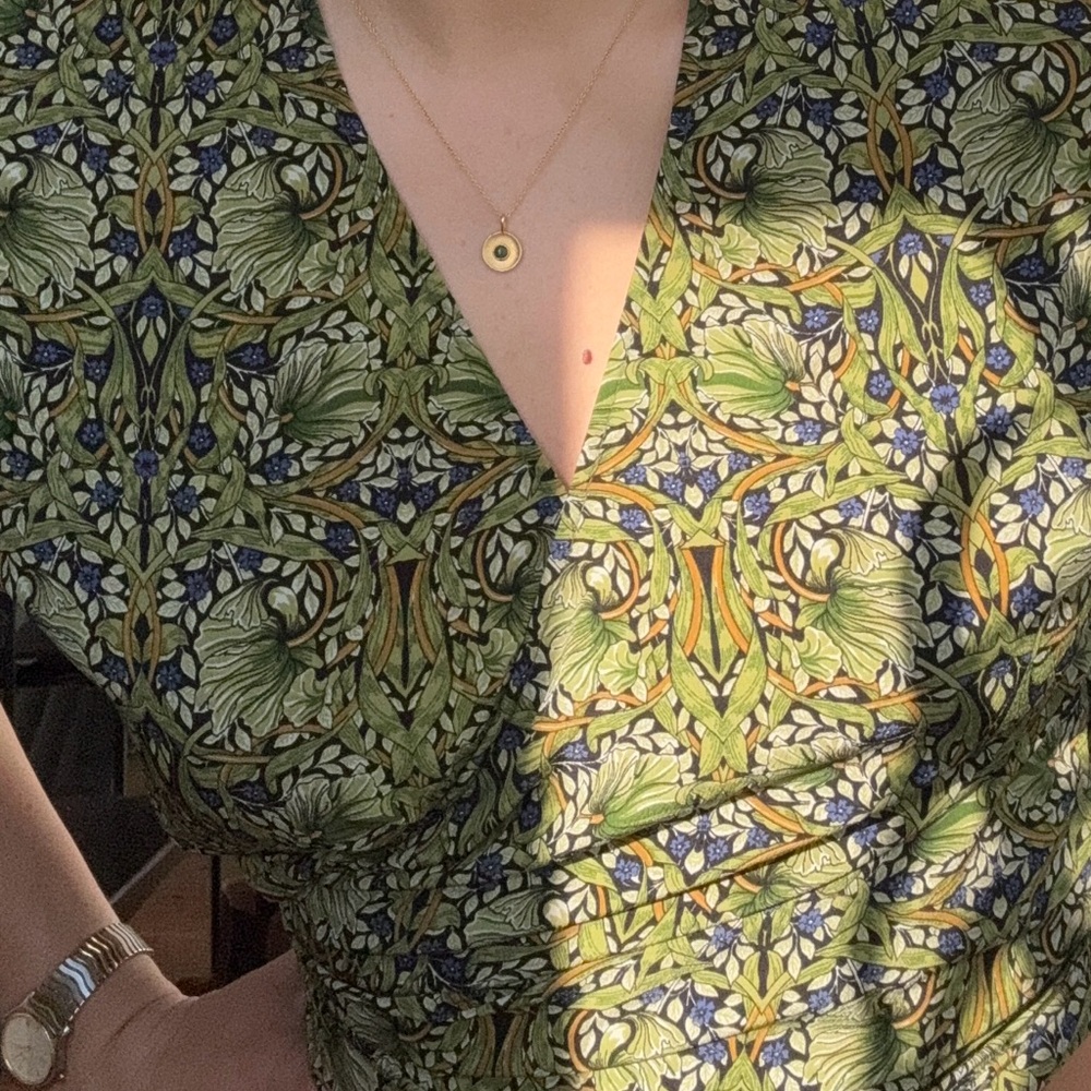 Floral Green and Blue Women's Top